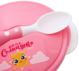 Набор тарелка с ложкой Mum&Baby  Сладкий малы на присоске розовый 