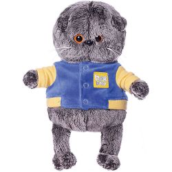 Мягкая игрушка Budi Basa Басик Baby в синей куртке с желтой отделкой 20 см
