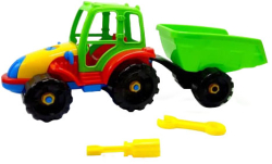Игрушка-конструктор пластмассовая Трактор с прицепом Toys Plast