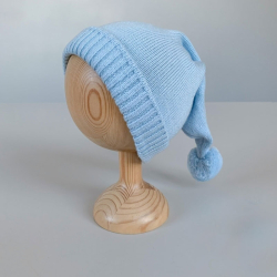 Шапочка вязаная Olivia knits Henry Гномик голубой 40-42 см