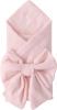 Одеяло на выписку KiDi Муслиновое с бантом на резинке летнее, нежно-розовый 90х90 см