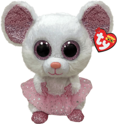 Мягкая игрушка TY Beanie Boo's белая мышка балерина NINA 15 см