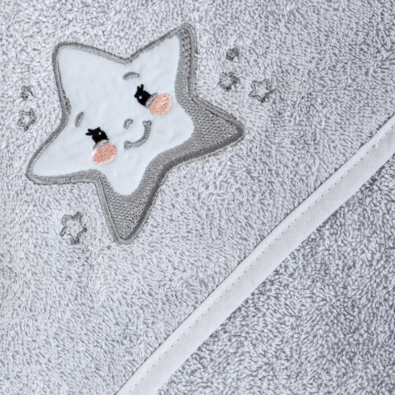 Полотенце-уголок Ceba Baby Star grey 100х100 см