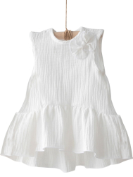 Платье KiDi kids без рукавов, с воланом, молоко, размер 22, рост 68-74 см