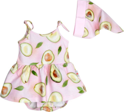 Комплект детский Baby boom Авокадо боди-платье+косынка 80
