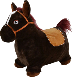 Прыгуны-животные Лошадка Pituso, PVC, съемный плюшевый чехол, с насосом, 57х27х50 см, черный