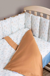 Комплект для прямоугольной кроватки Lappetti Летняя история 6 предметов голубой